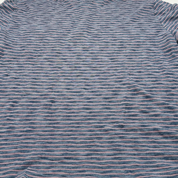 Faherty Brand Men’s Polo Shirt Striped Natural Indigo Dyed Blue/Red Sz XL - Picture 7 of 17